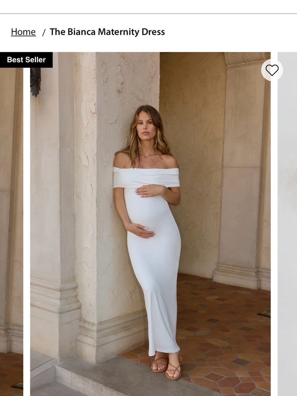Off-Shoulder Maternity Gown — White One-Shoulder Dress